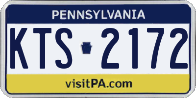 PA license plate KTS2172