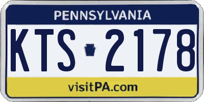PA license plate KTS2178