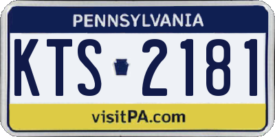 PA license plate KTS2181