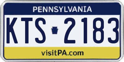 PA license plate KTS2183