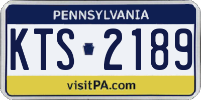 PA license plate KTS2189