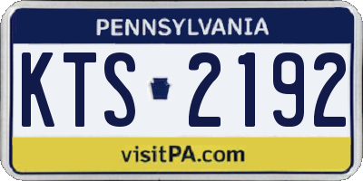 PA license plate KTS2192