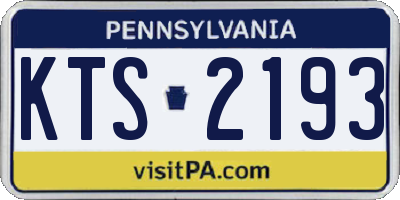 PA license plate KTS2193