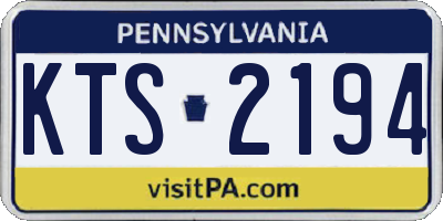PA license plate KTS2194