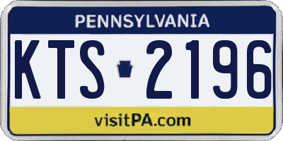 PA license plate KTS2196