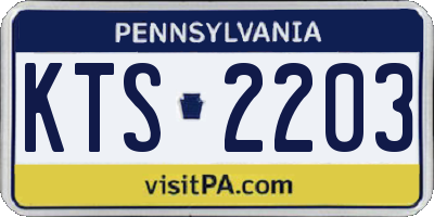 PA license plate KTS2203
