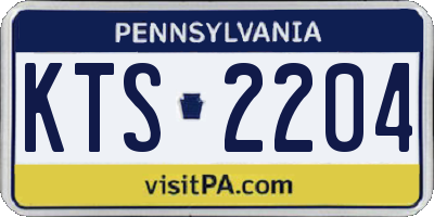 PA license plate KTS2204