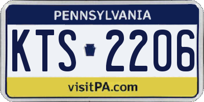 PA license plate KTS2206