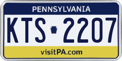 PA license plate KTS2207