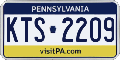 PA license plate KTS2209