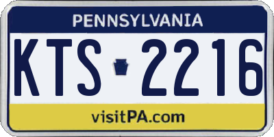 PA license plate KTS2216