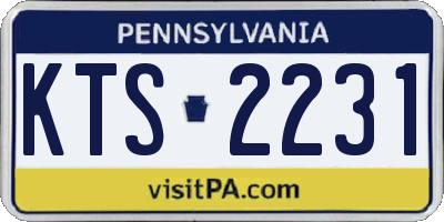 PA license plate KTS2231