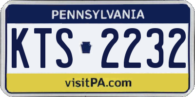 PA license plate KTS2232