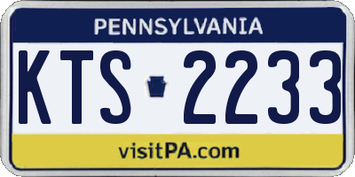 PA license plate KTS2233