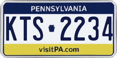 PA license plate KTS2234