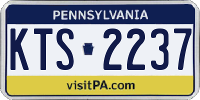 PA license plate KTS2237