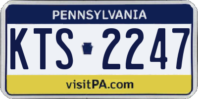 PA license plate KTS2247