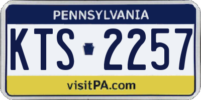 PA license plate KTS2257