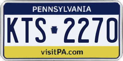 PA license plate KTS2270