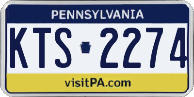 PA license plate KTS2274