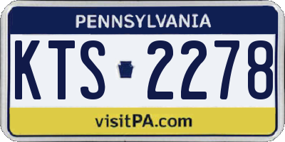 PA license plate KTS2278
