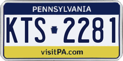 PA license plate KTS2281