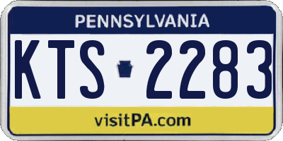 PA license plate KTS2283