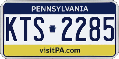 PA license plate KTS2285