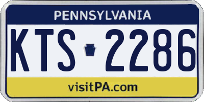 PA license plate KTS2286