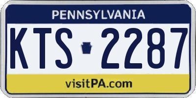 PA license plate KTS2287