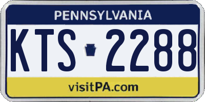 PA license plate KTS2288