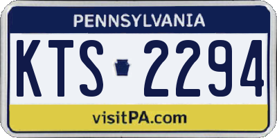 PA license plate KTS2294