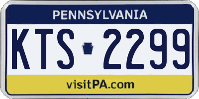 PA license plate KTS2299