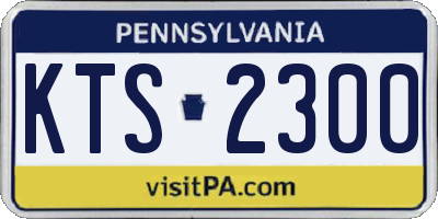 PA license plate KTS2300