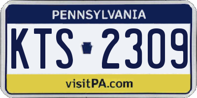 PA license plate KTS2309