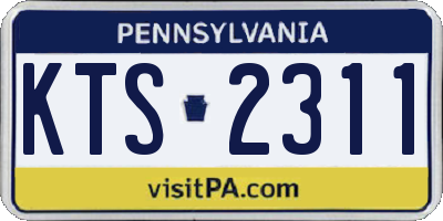 PA license plate KTS2311