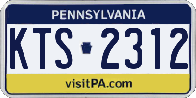 PA license plate KTS2312