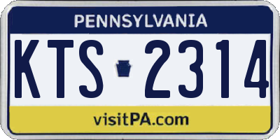 PA license plate KTS2314