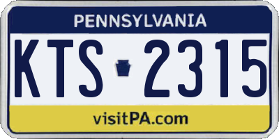 PA license plate KTS2315