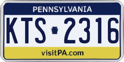 PA license plate KTS2316