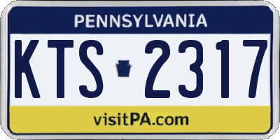 PA license plate KTS2317