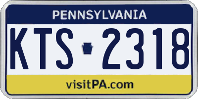 PA license plate KTS2318