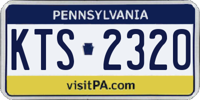 PA license plate KTS2320