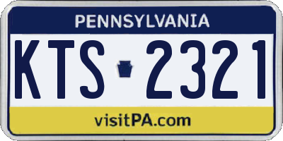 PA license plate KTS2321