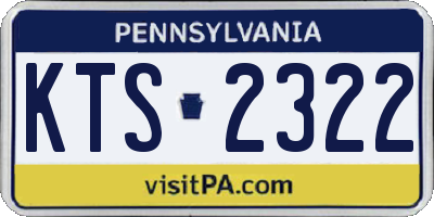 PA license plate KTS2322