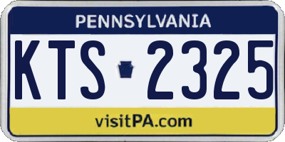 PA license plate KTS2325