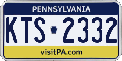 PA license plate KTS2332