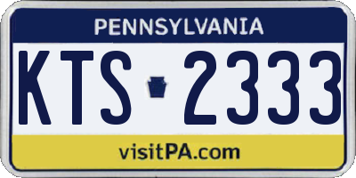 PA license plate KTS2333