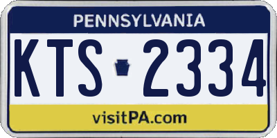 PA license plate KTS2334