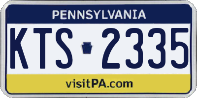 PA license plate KTS2335